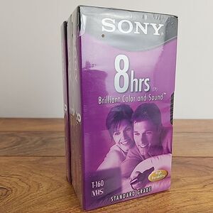 Lot of 3 SONY Blank VHS Video Tapes 8 hrs. Standard Grade T-160 VL/WA VCR Tapes